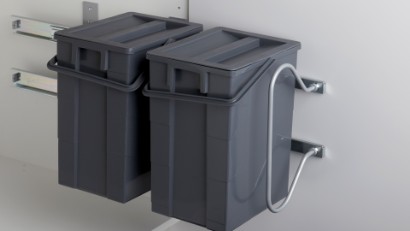Avfallsbeholdersystem til høyre / venstre med uttrekk 2 x 10 liter beholdere med lokk